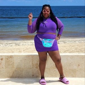 Purple Purple 2 piece plus size set